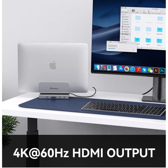 Minisopuru 10 in 1 Docking Station for MacBook M.2 SSD Enclosure 4K HDMI MD813A - Picture 4 of 10